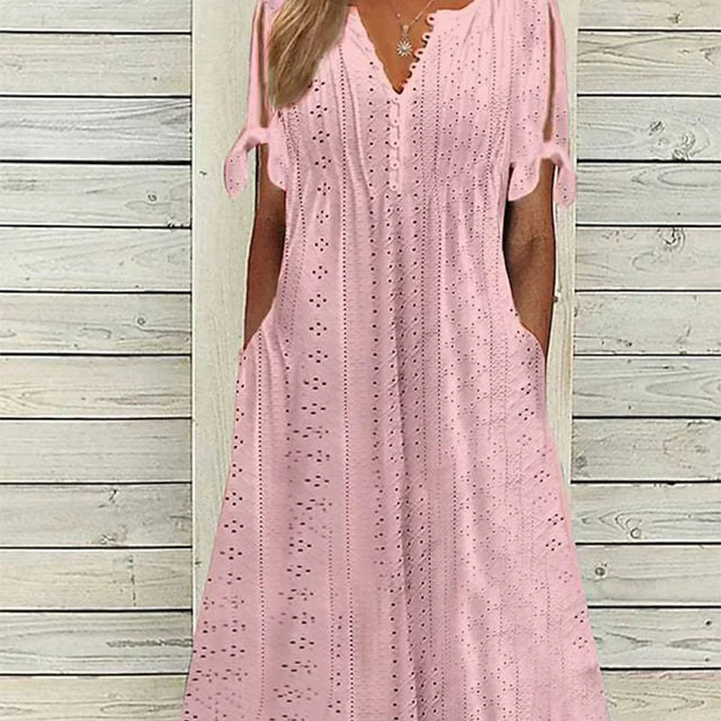 🥰Elegantna ženska obleka z V-izrezom