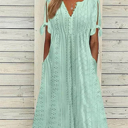 🥰Elegantna ženska obleka z V-izrezom