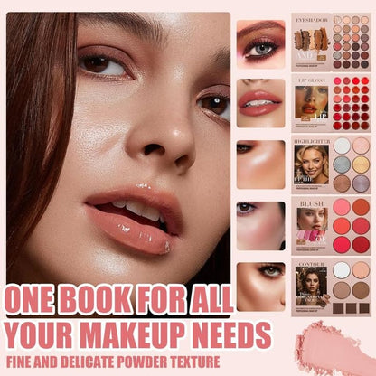 🥰Najbolje prodajano - Paleta senčil za oči s 24 barvami - 5-plastna paleta ličil v obliki knjige s 67 profesionalnimi odtenki (✨VODODPORNA IN DOLGOOBSTOJNA)