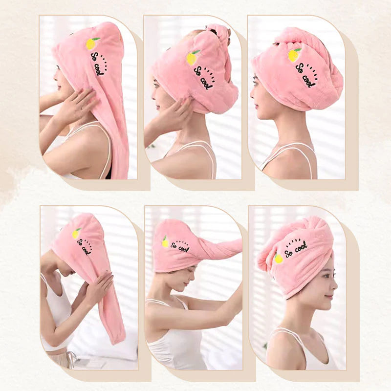 Hitro sušeča brisača za lase s turbanom