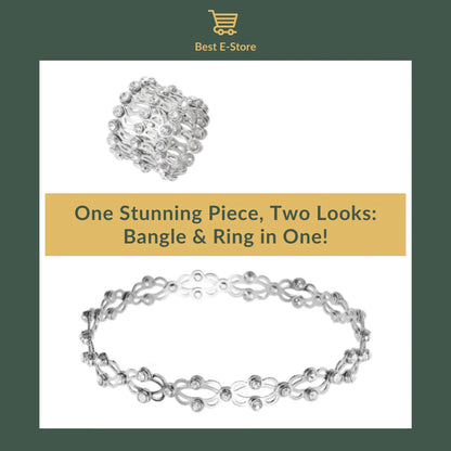 💍 2v1 Zapestnica + Prstan – Blešči CZ Diamanti + Nastavljiv Kroj! ✨