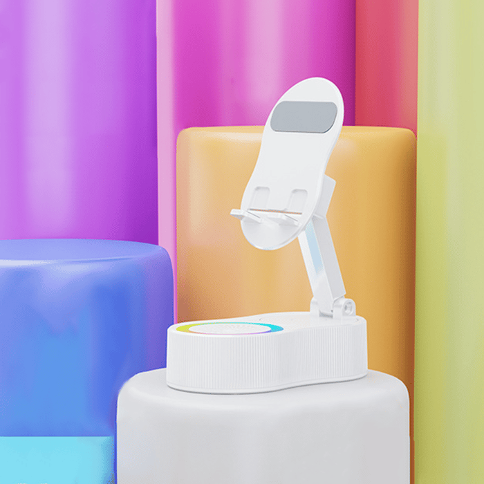 ⚡2025 Nadgrajeno stojalo za mobilni telefon z indukcijskim zvočnikom/prenosno baterijo/atmosfersko lučko