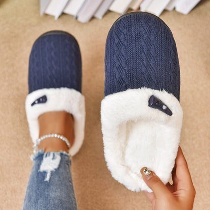 【🧦 Naj vam toplina in udobje v zaprtih prostorih ves dan pridejo prav!】Plišasti copati za notranje prostore s flis podlogo za toploto