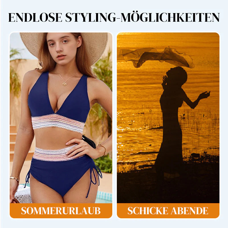 👙 Visoko krojen bikini z oporo za trebuh – Samozavest & stil na plaži! ✨