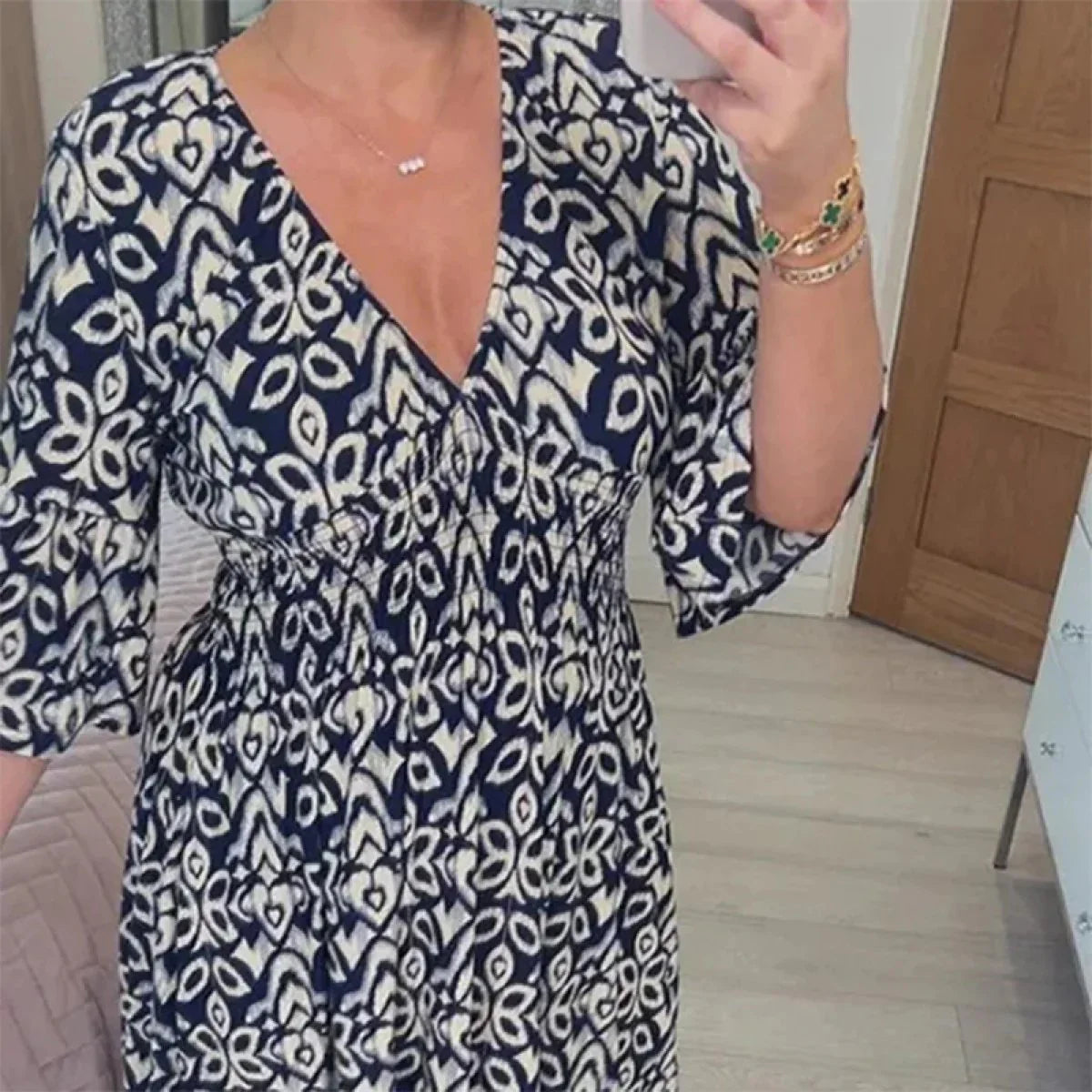 ✨Nova cvetlična obleka z V-izrezom za prosti čas