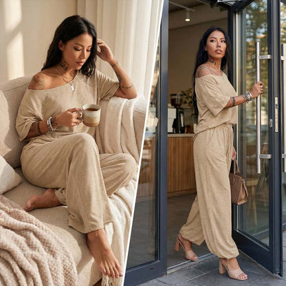 👗 Dvodelni komplet z odkritimi rameni – udobje in stil! ✨