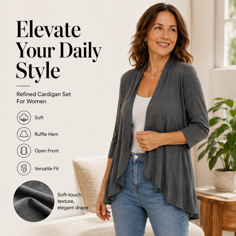 🧥 Ženski kardigan s 3/4 rokavi – mehak in vsestranski!
