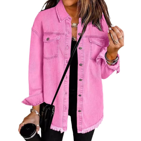 Ženska casual jeans jakna z gumbi
