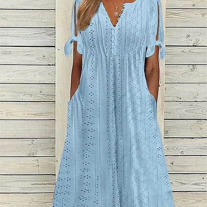 🥰Elegantna ženska obleka z V-izrezom