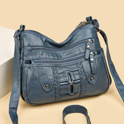 Dámska taška z mäkkého koženého materiálu 2026, nová, jednoduchá a štýlová, univerzálna taška s veľkým objemom, na rameno a cez rameno