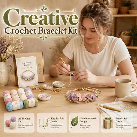 🌸 DIY komplet za zapestnice – ustvari svojo naravno lepoto! 🧶