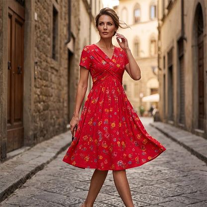 👗 Ženske obleke s cvetličnim potiskom in zavitnim pasom! ✨