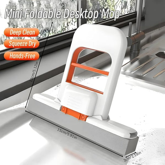 【🎁Več ko kupite, več popustov dobite】Nový mini skladací stolový mop 2025 - Odolný mop bez použitia rúk