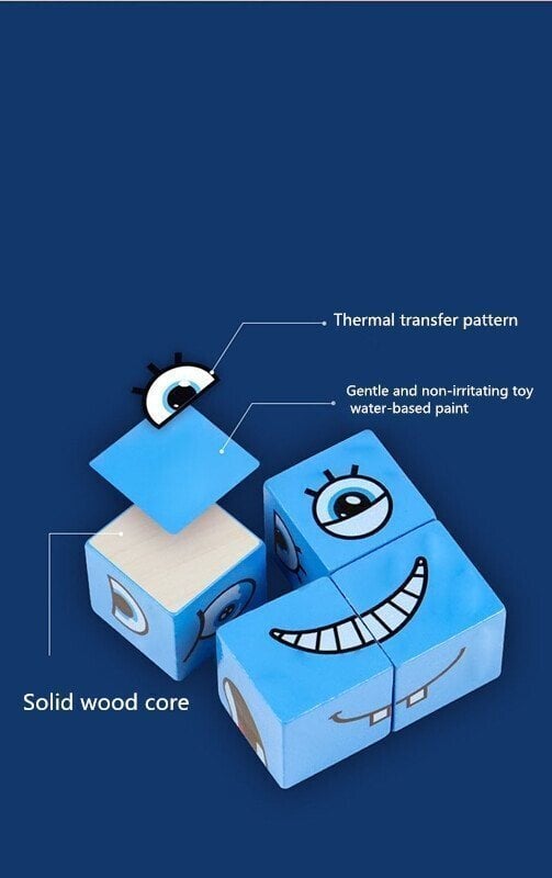 【👨👩👧👦 Razvijajte logično mišljenje in koordinacijo rok in oči】5D sestavljanko, ki spreminja obraze, družinska igra