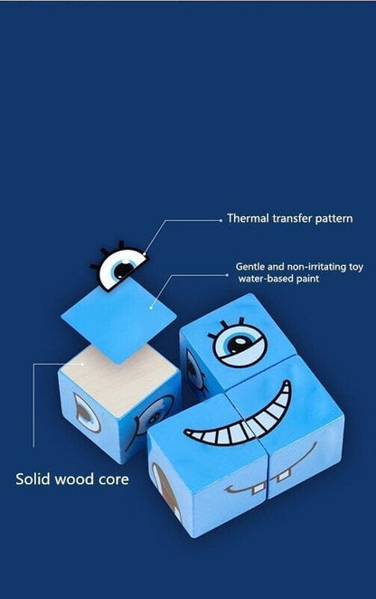 【👨👩👧👦 Razvijajte logično mišljenje in koordinacijo rok in oči】5D sestavljanko, ki spreminja obraze, družinska igra