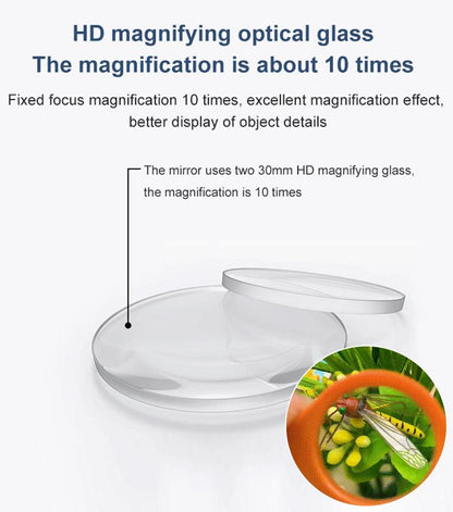 【🔍 10-kratna povečava, optična leča visoke ločljivosti】Mini zložljivo povečevalno steklo z obeskom za ključe