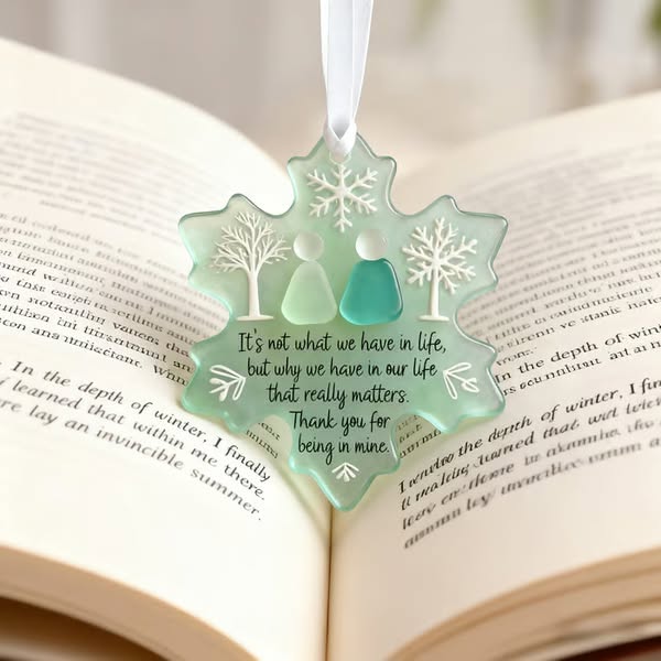 【🎁Več ko kupite, več popustov dobite】Dekoracija prijateljstva v obliki morskega stekla v obliki snežinke