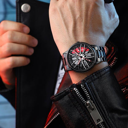 【⌚ idealna za vsakdanje uporabo ali kot dragoceno darilo za moške!】Darilna ura - popolnoma elegantna z dirkalnim volanom - kjer je čas dragocen