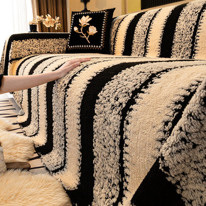 Mehka plišasta nedrseča prevleka za kavč🧣