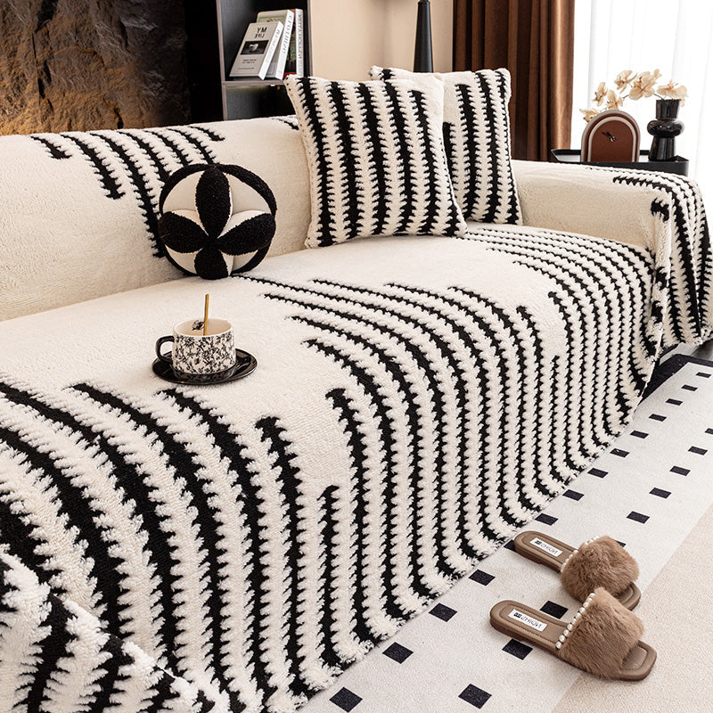 Mehka plišasta nedrseča prevleka za kavč🧣