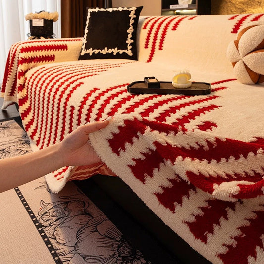 Mehka plišasta nedrseča prevleka za kavč🧣