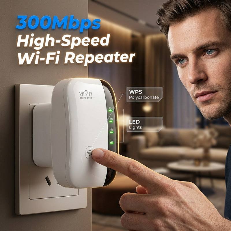😍 Wi-Fi Repeater 300 Mbps – ojačevalnik signala 📶 Stabilna povezava v vsaki sobi!